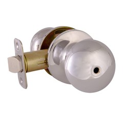 Design House Cambridge Brass Privacy Door Knob in Polished Chrome/Silver
