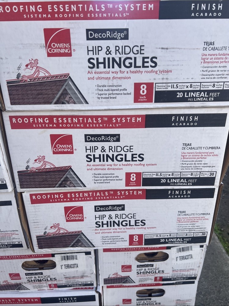 DECORIDGE 8 IN. HIP & RIDGE SHINGLES BROWN COLOR (20 LIN. FT) 30 PIECES