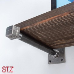 24 in. W X 24 in. D Black Wood Boulder Shelf Kit 1 pk