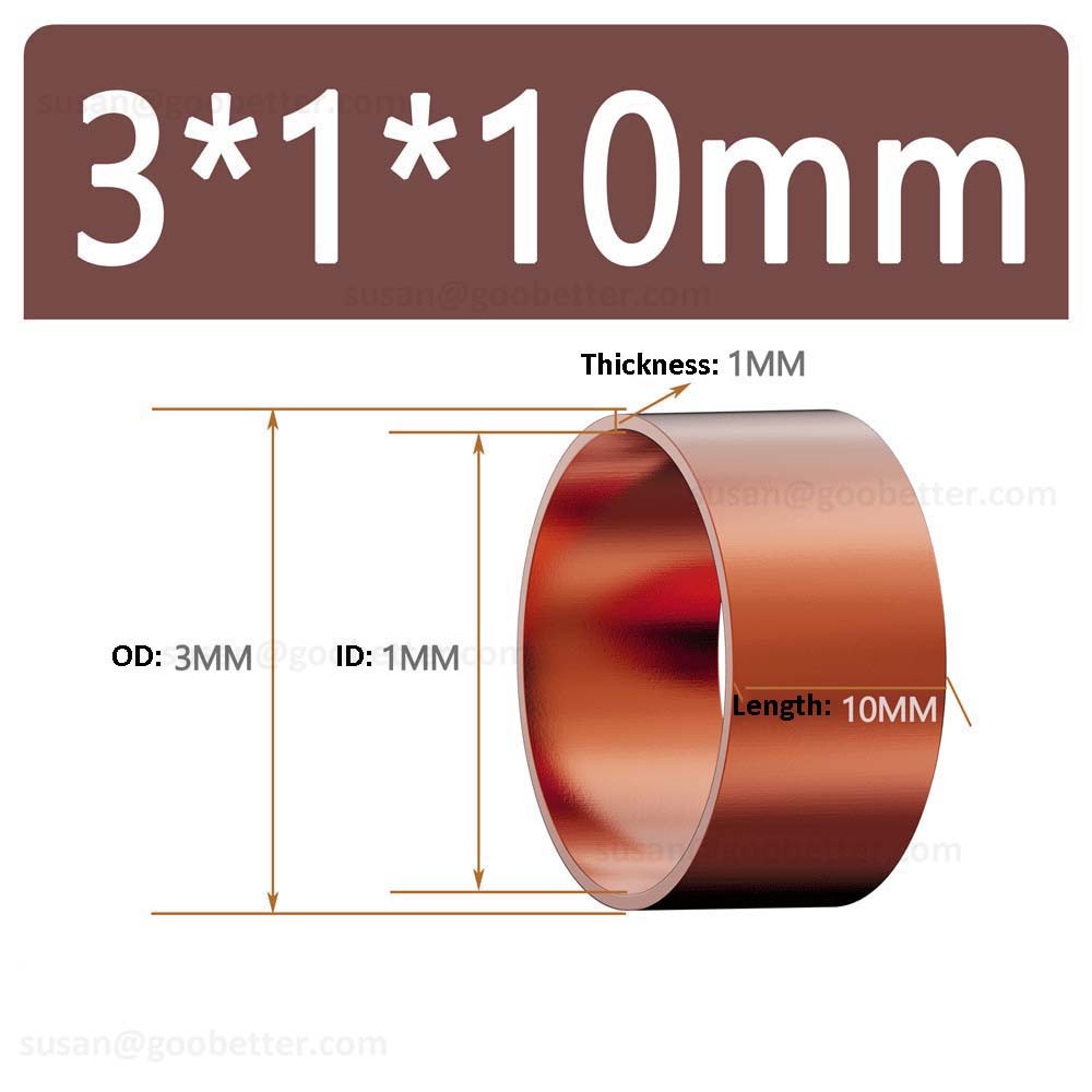 Copper Round Tube 3mm-20mm Spacers Standoff Bearing Bushes Sleeve/Collar/ Bush