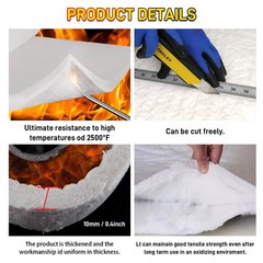 High Quality 30cm×60cm 10mm Thick Ceramic Fiber Insulation Blanket Fireproof