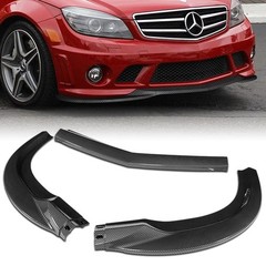 Front Bumper Spoiler Lip Mercedes-Benz W204 C63 AMG 2008-2011 Carbon Painted