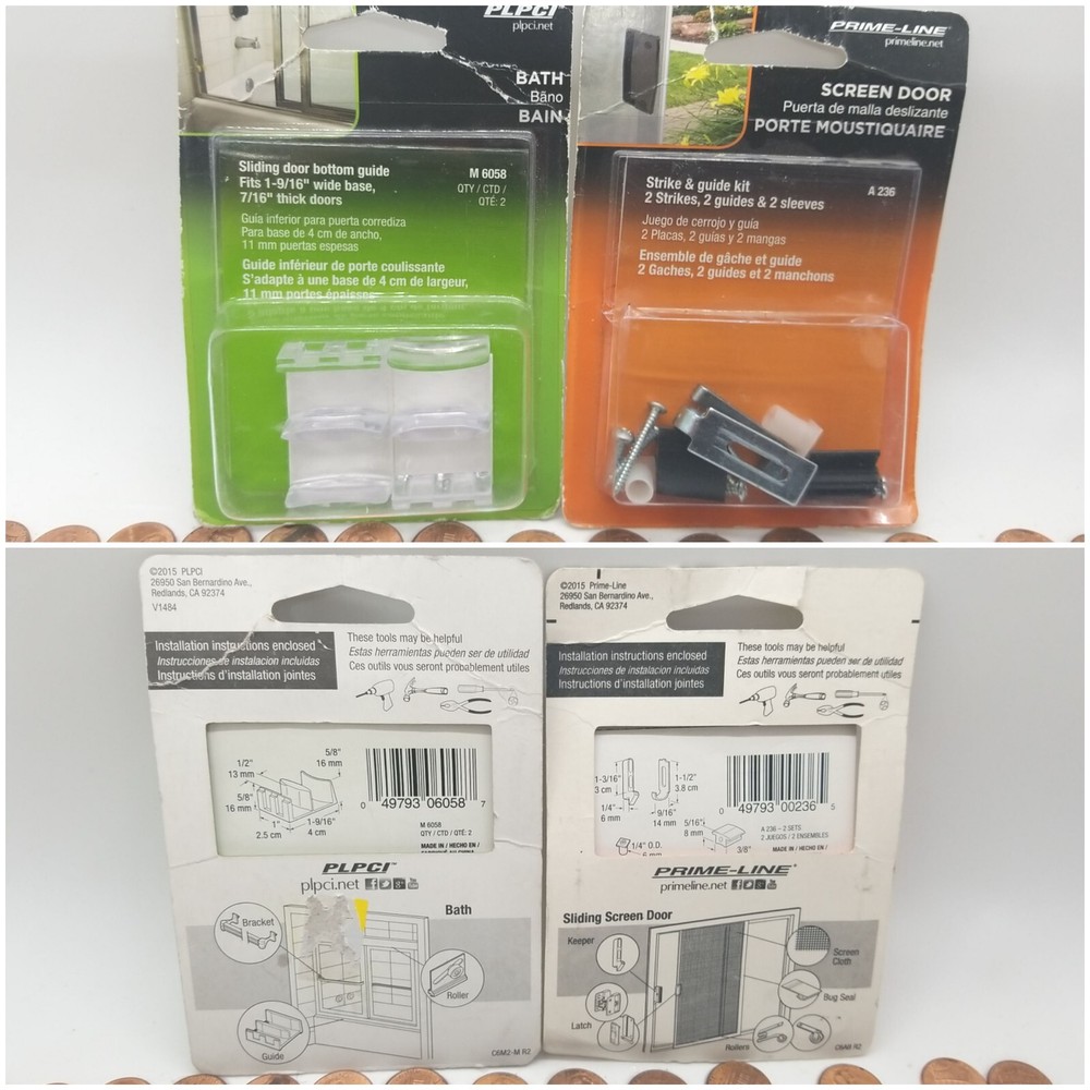 Prime-Line Nylon Shower Door Bottom Guide (2-Count) M 6058 & Screen Door Strike