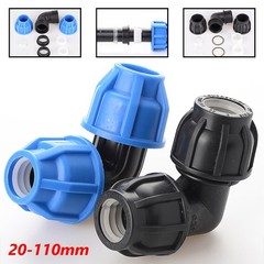 MDPE Compression Fitting 90° Elbow Water Pipe Connector Coupling Joint 20-110mm