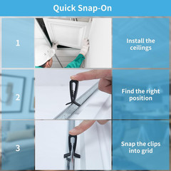 50-Pack Hold-Down Clip for Drop Ceiling Tiles, 1.9 X 1 Inch Ceiling Grid Clips f