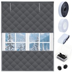 Visible Thermal Window Insulation Kit for Winter, Winterizing 63″x39″, Gray