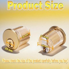 2 Set Brass Mortise Cylinder 1 1/4″ Keyed Alike & 4Keys for SC Keyway Standard