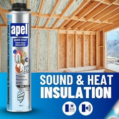 apel Spray Foam Insulation Kit (6 x 32.80 oz./120 Bd ft) Heat and Acoustic Insul