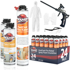 Kraken Bond FastCoat Spray Foam Insulation, Closed Cell 27.1 oz, 24 Pack Kit