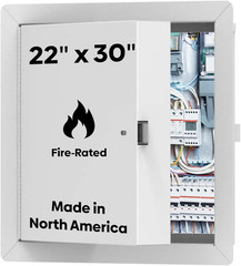 22″ x 30″ Insulated Fire Rated Metal Access Door – 20-Gauge Steel, White Finish