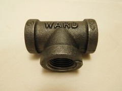 Lot of 4, Ward Black Iron Tee Connector, 1/2″ NPTF , Pressure Class 150