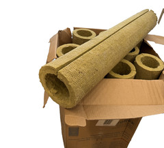Box of 7 qty Rockwool Mineral Wool Pipe Insulation 4″ ID X 1″ 39″ Free Ship
