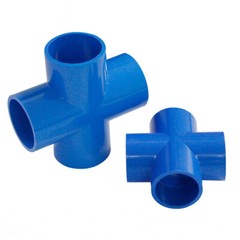 20mm to 160mm Cross Connectors PVC Pipe Fittings Adhesive Sleeve White Blue Gray