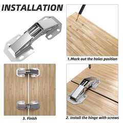 Soft Close Damping Frameless Cabinet Hidden Hinges: Mute Hydraulic System, Ea…