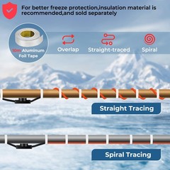 6ft Heat Tape For Water Pipes Freeze Protection 7w/ft 110v Water Pipe Heat Cable