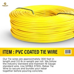 Rebar tie wire 16GA PVC yellow coated 5 rolls 3lb construction SIMBASTEEL