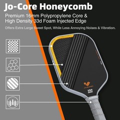 JOJOLEMON Pickleball Paddles, Carbon Fiber Pickleball Paddle with a 16mm Shar…