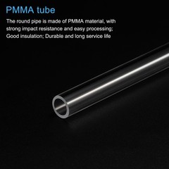 MECCANIXITY Acrylic Pipe Clear Rigid Round Tube 6mm x 8mm, Transparent