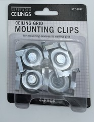 (New) Ceiling Grid Mounting Clips 4-Pack