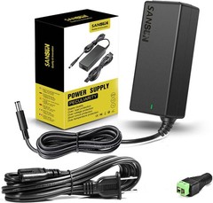 12V 5A Power Supply, AC 120V to DC12V 5.5×2.1mm Jack Converter, 12 1 Pack