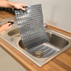 Qulable 2Pack Kitchen Sink Mat for 15x12x0.39 inches, Black Translucent