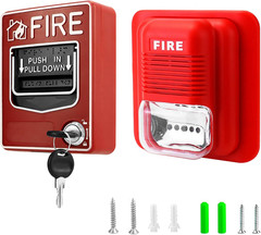 Wired Emergency Fire Alarm Station, 12 / 24V DC Wired Sound and Light Fire Alarm