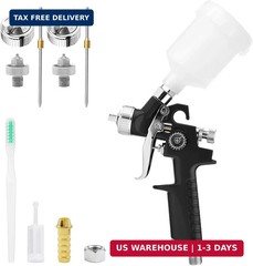 Mini HVLP Air Spray Gun Kit, with 0.8mm & 1.0mm Nozzles&125cc Cup, Small Automot