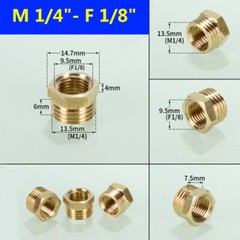 HQ Brass 1/8″ to 1″ Male Female Thread Reducer Bushing Adapter Plumbing Fitting