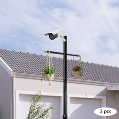 3-Pack Lamp Post Cross Arm Brackets 56 cm (22 in) Black Silver
