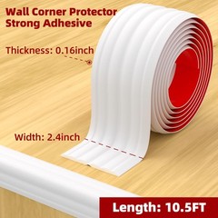 Duzzy Wall Corner Protector Trim 10.5ft Flexible Self-Adhesive Inside Outside Co