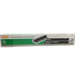 HDX 208725 Black Plastic Sheeting 4 Mil 8 ft x 50 ft 400 Sq Ft Construction