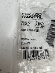(QTY 2) Chicago Faucets 2.2 gpm Low Lead Faucet Aerated Outlet E3JKABCP