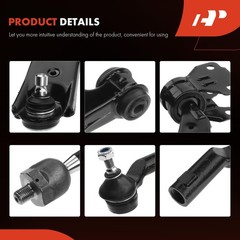6pc Front Lower Control Arm & Tie Rod End Set for Mazda 3 2007-2009 2.3L Turbo