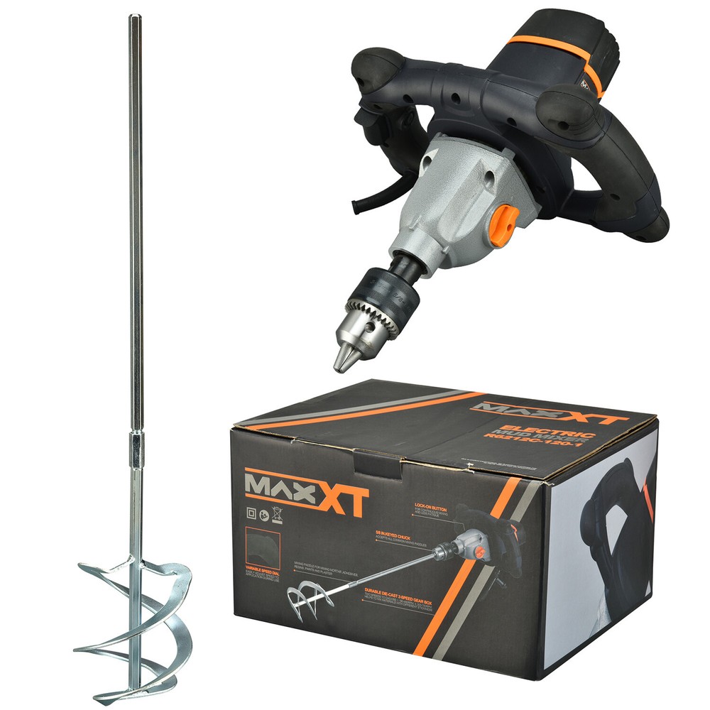 MAXXT 13A Single Paddle Mixer Concrete Mortar Mixer, 5/8″ Keyed Chuck Soft Start