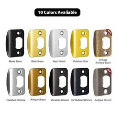 Matte Black Door Strike Plate for Interior Doors, Adjustable Security Reinfor…