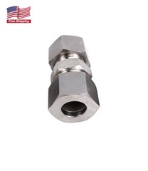 304SS Compression Tube Fitting Union Straight Connect 3/8″ x 3/8″ Tube OD 1PC