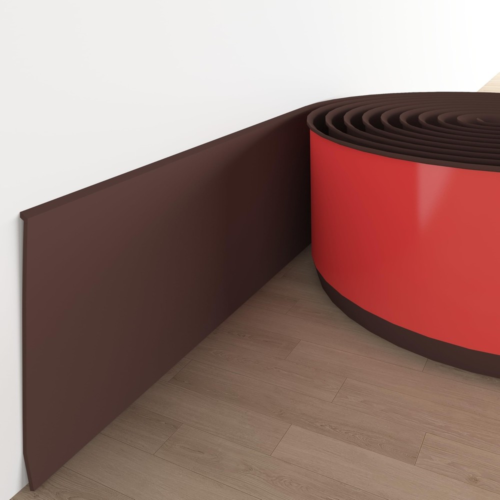 Tridotpul Vinyl Wall Base Baseboard Molding Trim 4″ Flexible Self Adhesive Rubbe