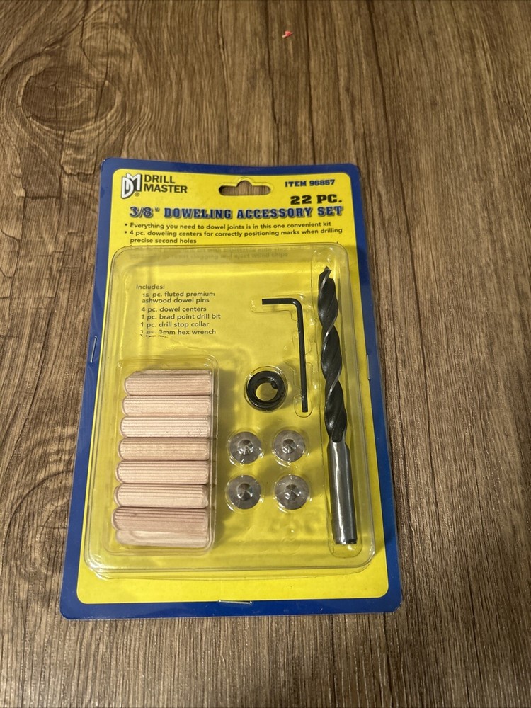 New Drill Master 27Pc 5/16″ Doweling Accessory Kit .25″ diam. x 1.5″ Long DOWELS