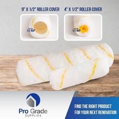 Pro Grade Paint Roller Kit, Brush & Roller,10 Piece Set, Wall Painting Naps -New