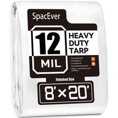Tarp Heavy Duty 8×20 FT, 12 Mil Thick Large Tarps Water-Proof with Grommets, …