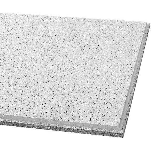 Fine Fissured Ceiling Tile, 24 in W x 24 in L, Angled Tegular, 15/16 in Grid