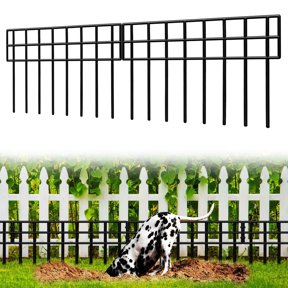 Animal Barrier Fence, 14 Pack No Dig Fence 14 Pack,19.52Ft, Black