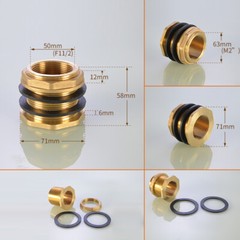 1 Pcs Brass Bulkhead Fitting Male Water Tank Connector Theaded With Rubber Rings