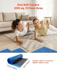 Floor Underlayment 400 sq. ft, 3mm Laminate Flooring Padding with Attached Vapo