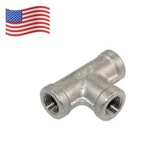 1/8″ 1/8 in NPT Tee T 3 way Connector Female Thread Pipe Fitting Stainless Steel