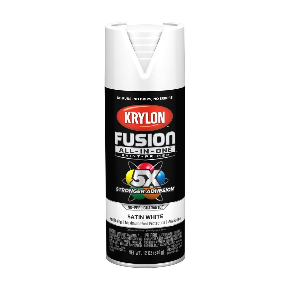 Krylon Fusion All-In-One Adhesive Spray Paint for 12 Ounce (Pack of 1), White