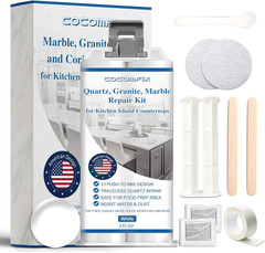 Quartz Countertop Repair Kit(White), Quick-Drying Quartz Chip Repair Kit for Edg