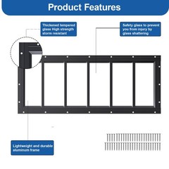 Neatiease 2 Pack Shed Windows 10X35 Transom Window Fixed Design Tempered Glass