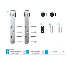 Classic Strap Furniture Sliding Door Hardware Roller Kit (Without Rail)