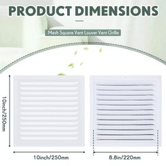 1 Pcs 10 x 10 Inch Aluminum Gable Vents Attic Metal 10 x 10 Inch, Green